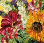 Colorful Impasto Paintings - Impasto Flower III by Bobbie Burgers